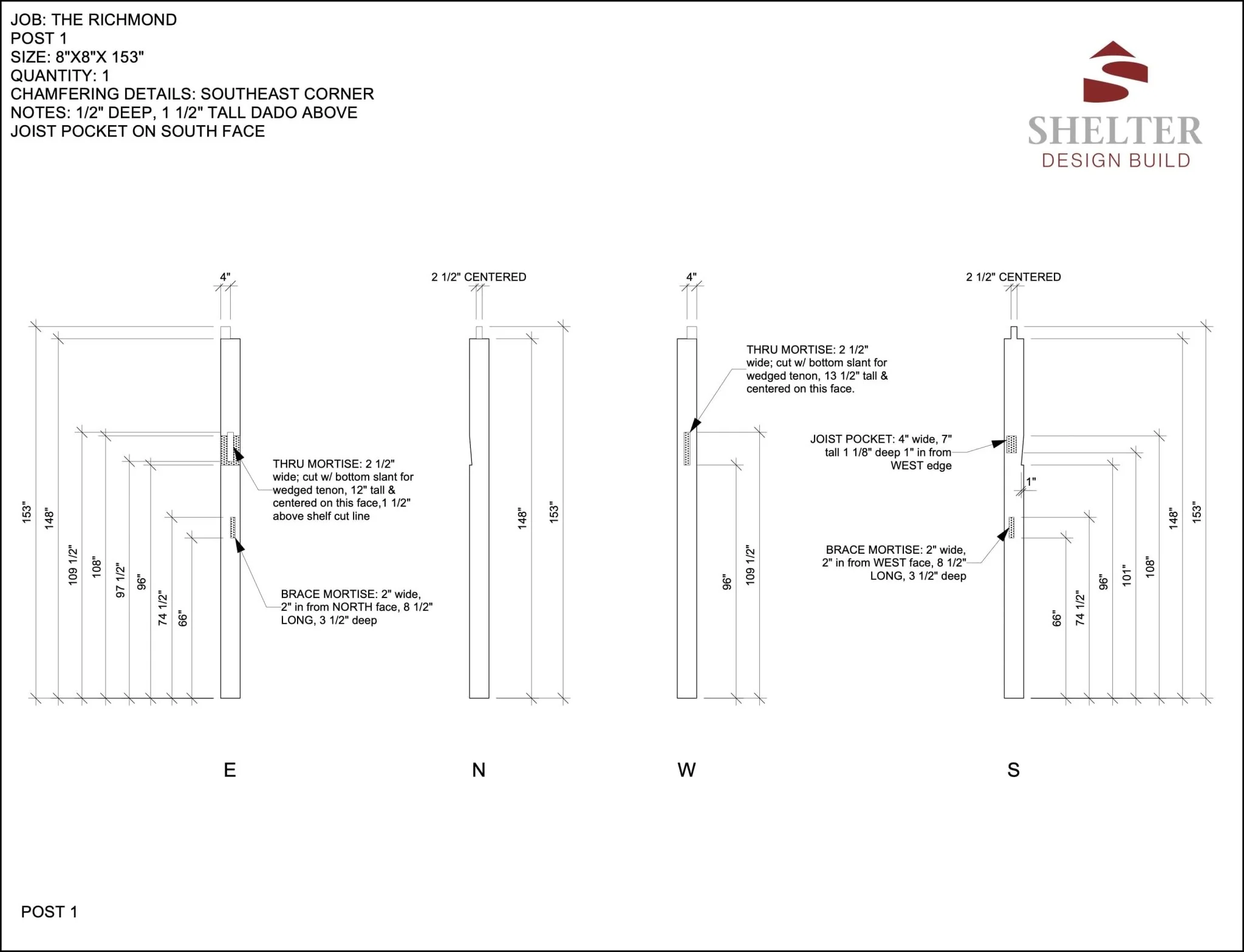 The Richmond 16x20: Timber Frame Plan & Cut Sheet Package - Image 4