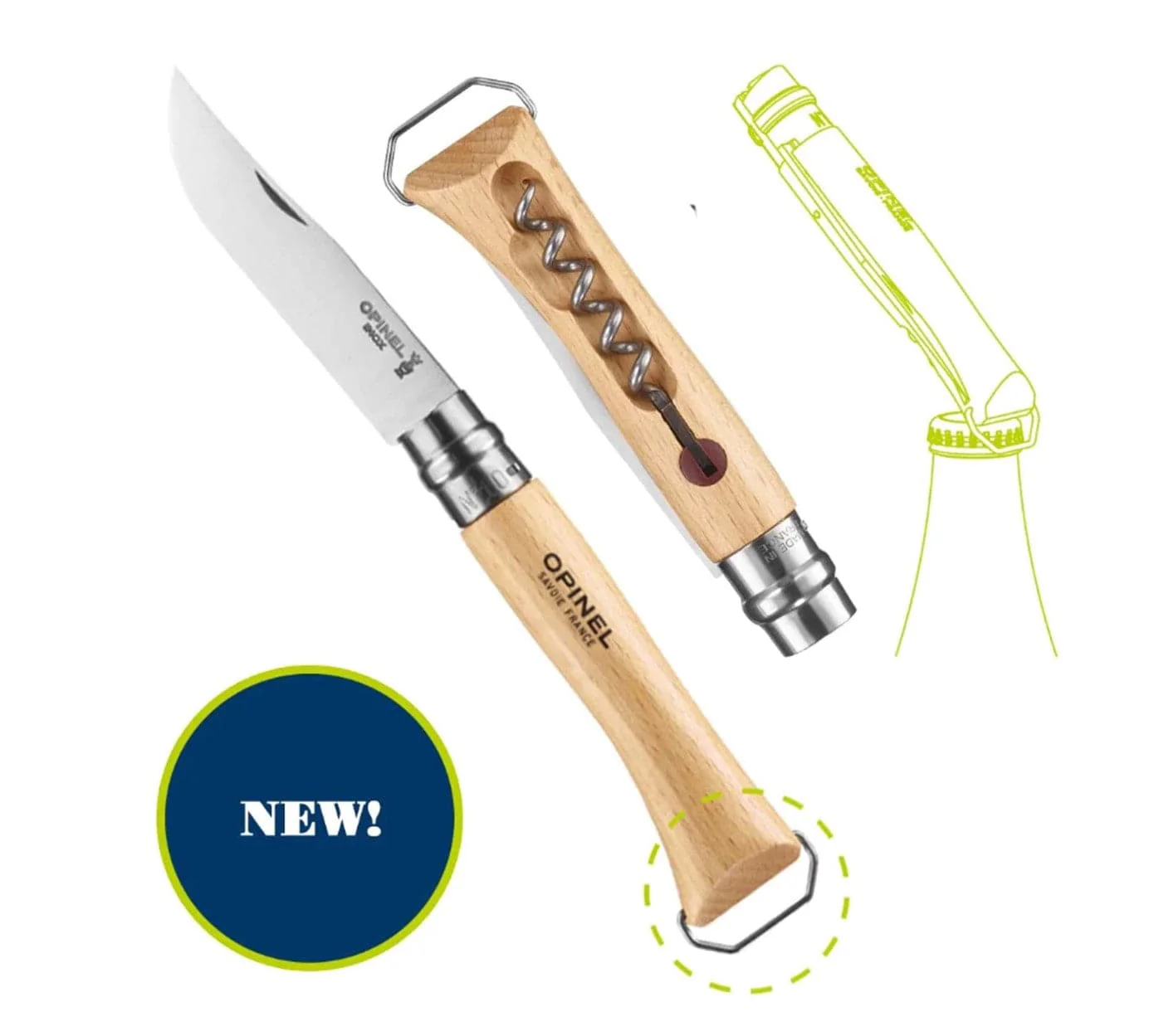 No.10 Corkscrew Stainless Steel Folding Knife with Bottle Opener